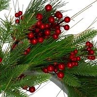 Northlight 24in Pine And Berry Unlit Wreath