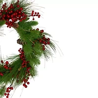 Northlight 24in Pine And Berry Unlit Wreath