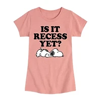 Big Kid Girls Crew Neck Short Sleeve Classic Fit Peanuts Graphic T-Shirt