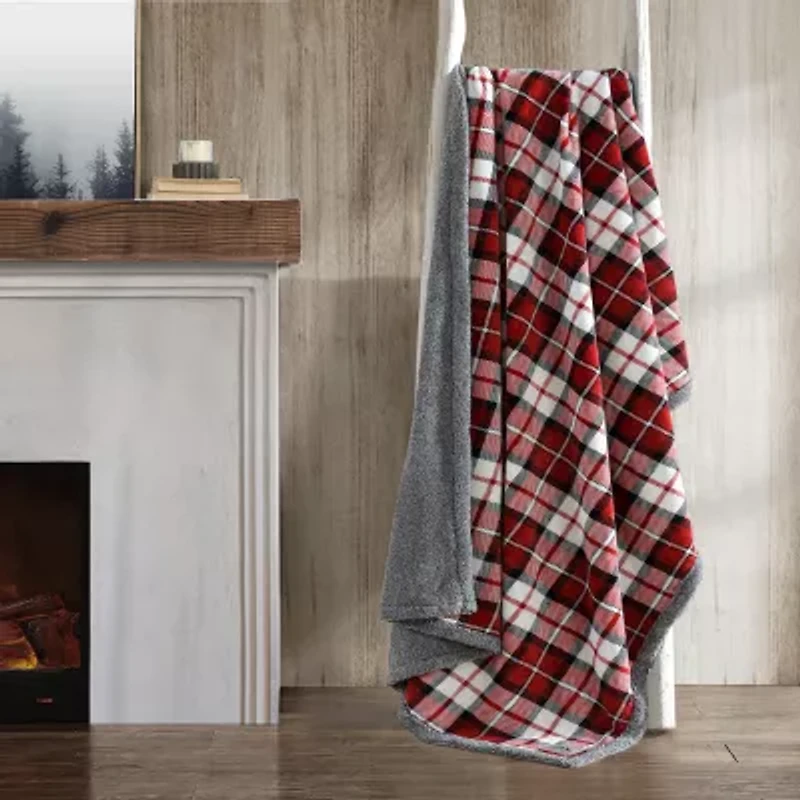 Eddie Bauer Parkwood Plaid Plush Lightweight Throw