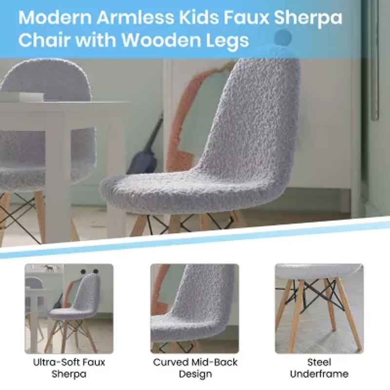 Zula Padded Sherpa Side Chair for Kids