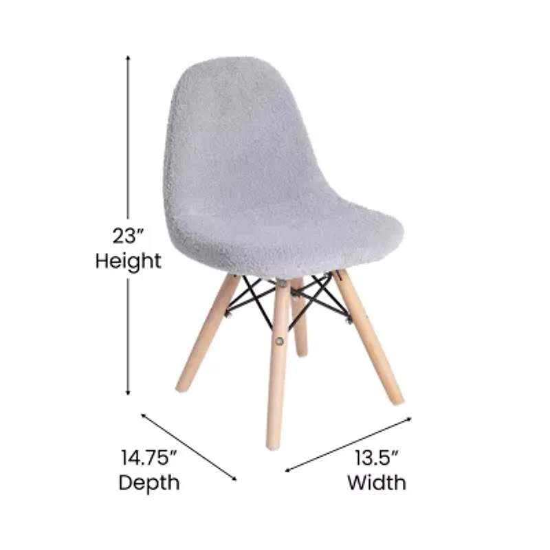 Zula Padded Sherpa Side Chair for Kids