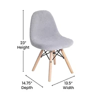 Zula Padded Sherpa Side Chair for Kids