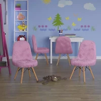 Zula Shaggy Dog Accent Chairs for Kids - Set of 4