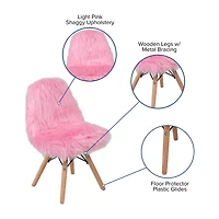 Zula Shaggy Dog Accent Chairs for Kids - Set of 4