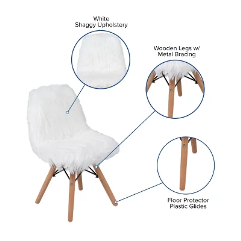 Zula Shaggy Dog Accent Chairs for Kids - Set of 4