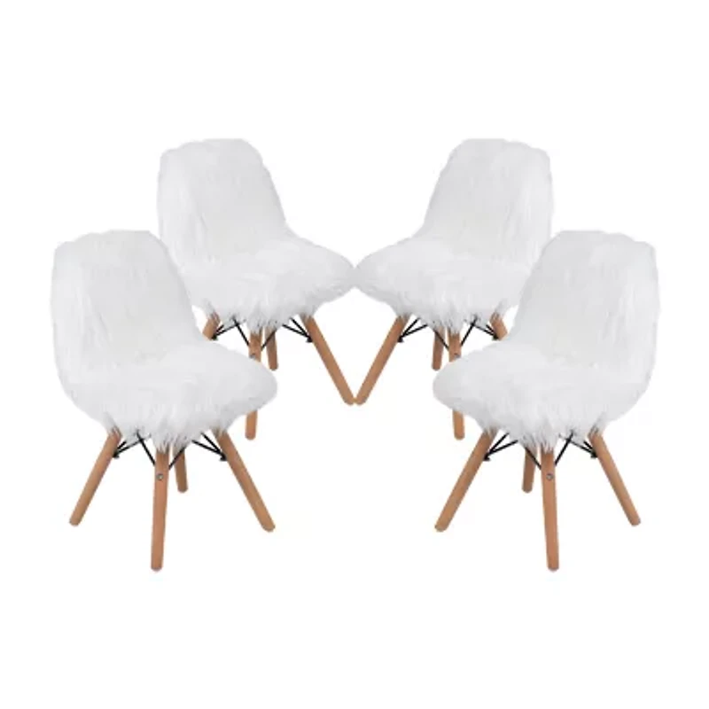 Zula Shaggy Dog Accent Chairs for Kids - Set of 4