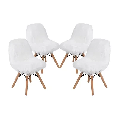 Zula Shaggy Dog Accent Chairs for Kids - Set of 4