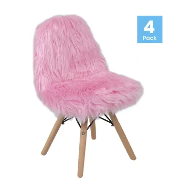 Zula Shaggy Dog Accent Chairs for Kids - Set of 4