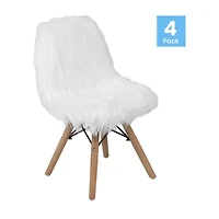 Zula Shaggy Dog Accent Chairs for Kids - Set of 4