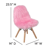 Zula Shaggy Dog Accent Chairs for Kids - Set of 4