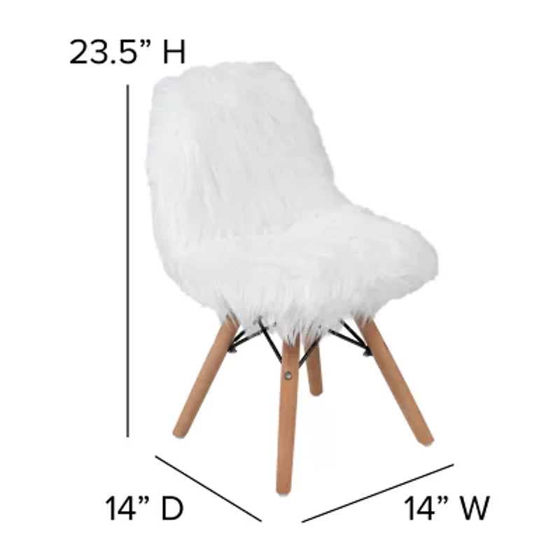 Zula Shaggy Dog Accent Chairs for Kids - Set of 4