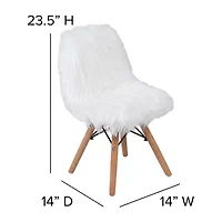 Zula Shaggy Dog Accent Chairs for Kids - Set of 4