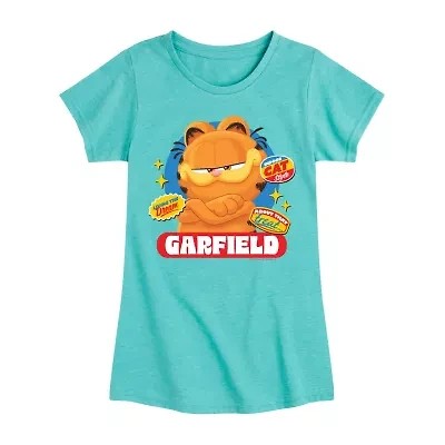 Big Kid Girls Crew Neck Short Sleeve Classic Fit Garfield Graphic T-Shirt