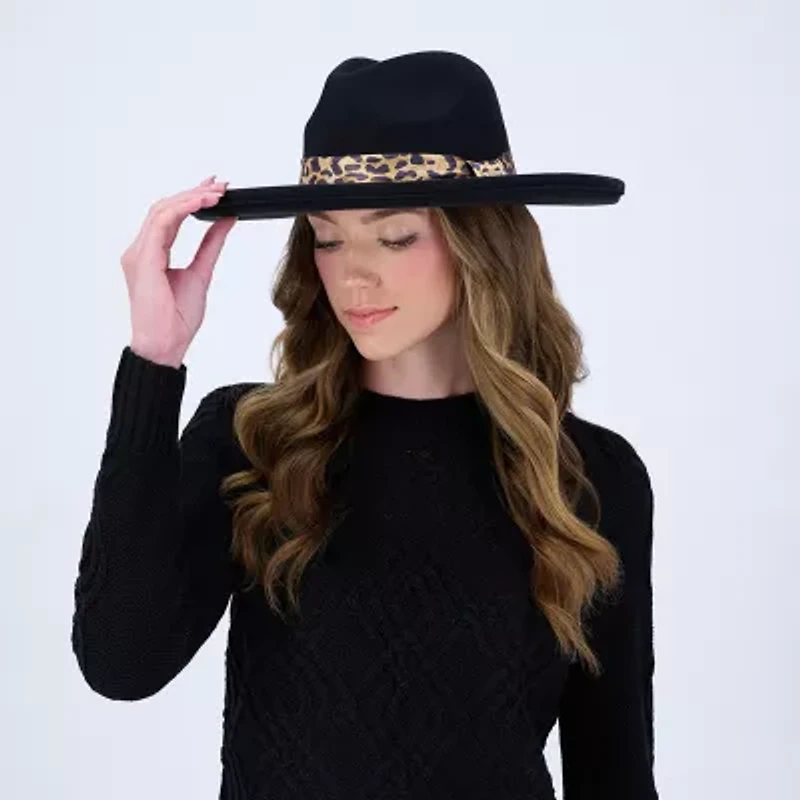 JS Jessica Simpson Felt Pencil Brim Fedora Womens