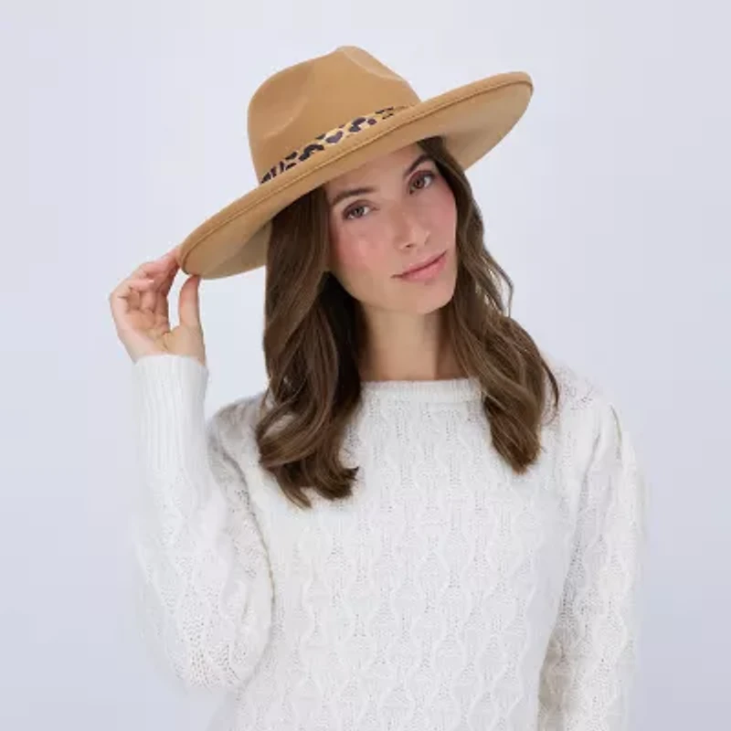 JS Jessica Simpson Felt Pencil Brim Fedora Womens