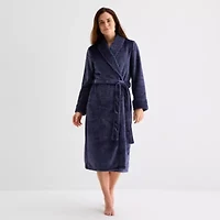 Liz Claiborne Womens Fleece Long Sleeve Length Robe