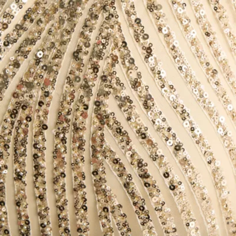 Bob Mackie Womens Sequin Sleeveless Off the Shoulder Midi Sheath Dress