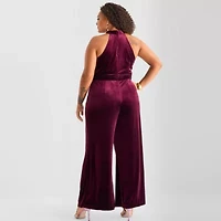 Bob Mackie Sleeveless Womens-Plus Jumpsuit