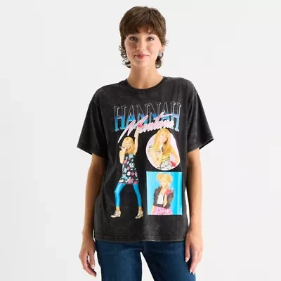 Hannah Montana Boyfriend Tee Womens Crew Neck Short Sleeve Loose Fit Juniors Graphic T-Shirt