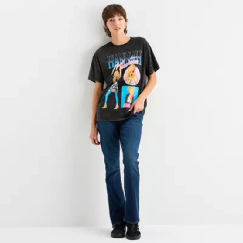Hannah Montana Boyfriend Tee Womens Crew Neck Short Sleeve Loose Fit Juniors Graphic T-Shirt