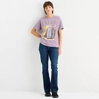 Disney Villains Boyfriend Tee Womens Crew Neck Short Sleeve Loose Fit Juniors Graphic T-Shirt