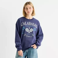 New World Calabasas Pickleball Club Crew Sweatshirt Womens Neck Long Sleeve Juniors