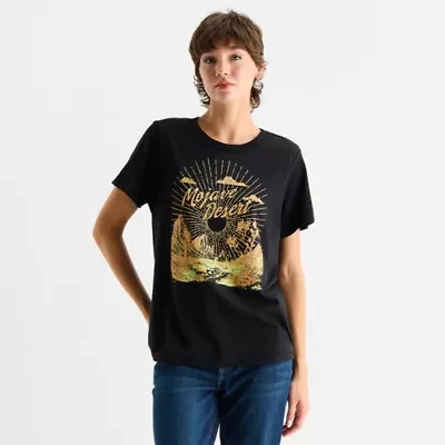 Mojave Desert Boyfriend Tee Womens Crew Neck Short Sleeve Regular Fit Juniors Graphic T-Shirt