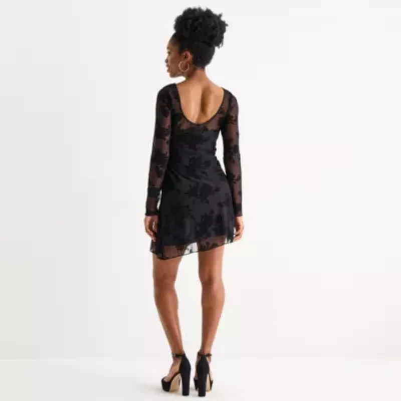 Emerald Sundae Womens Long Sleeve Animal Juniors Bodycon Dress
