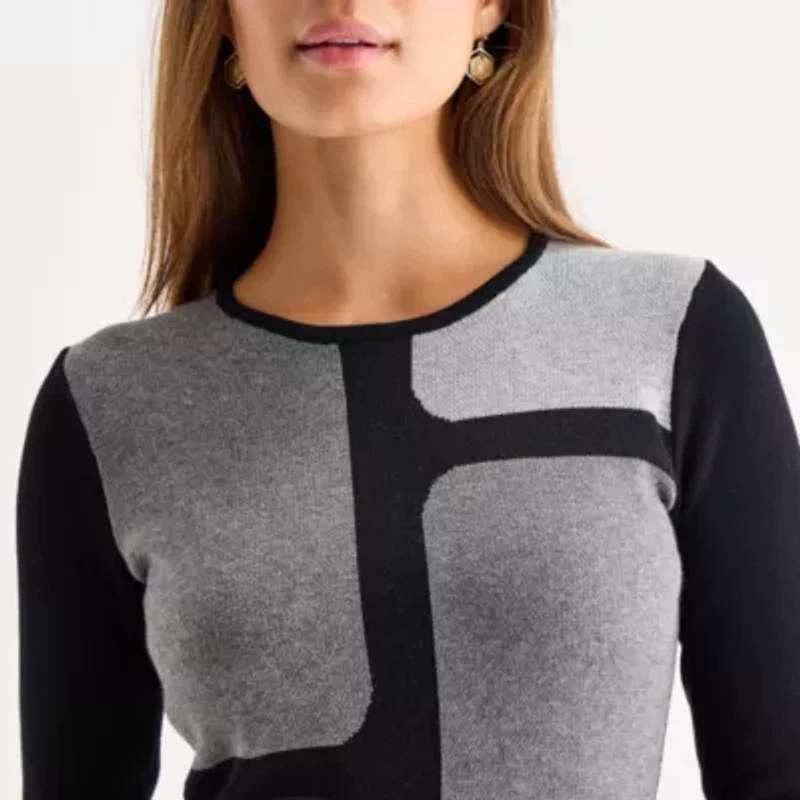 Danny & Nicole Womens Long Sleeve Sweater Dress