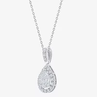 Diamond Blossom (G, Si2) Womens 1/4 CT. T.W. Lab Grown White Diamond 10K Gold 18 Inch Pendant Necklace