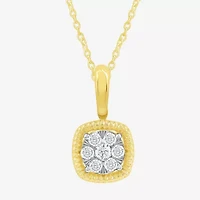 Diamond Blossom (G, Si2) Womens 1/5 CT. Lab Grown White Diamond 10K Gold 18 Inch Pendant Necklace