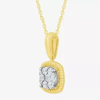 Diamond Blossom (G, Si2) Womens 1/5 CT. Lab Grown White Diamond 10K Gold 18 Inch Pendant Necklace