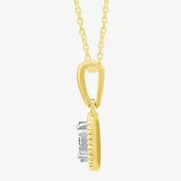 Diamond Blossom (G, Si2) Womens 1/5 CT. Lab Grown White Diamond 10K Gold 18 Inch Pendant Necklace