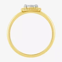Diamond Blossom (G, Si2) Womens 1/5 CT. Lab Grown White 10K Gold Halo Cocktail Ring