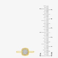 Diamond Blossom (G, Si2) Womens 1/5 CT. Lab Grown White 10K Gold Halo Cocktail Ring