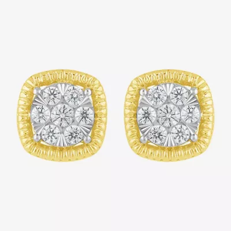 Diamond Blossom (G, Si2) 1/5 CT. Lab Grown White Diamond 10K Gold 10.1mm Stud Earrings