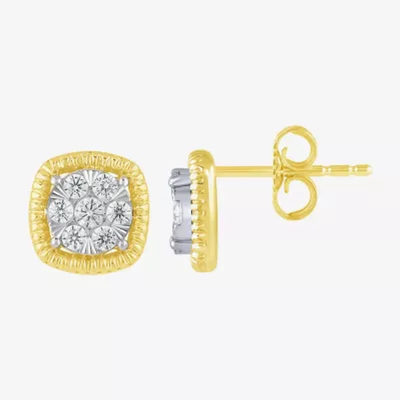 Diamond Blossom (G, Si2) 1/5 CT. Lab Grown White Diamond 10K Gold 10.1mm Stud Earrings