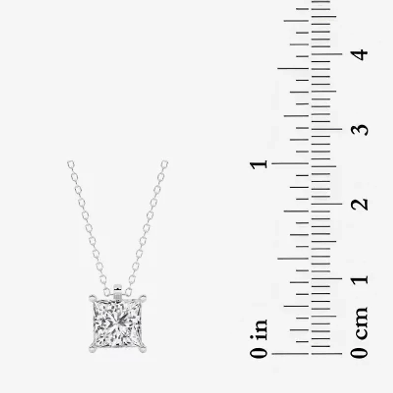 Grown Gorgeous (F, Vs2) Womens 2 1/4 CT. T.W. Lab-Grown Diamond 14K Gold or Platinum 18 Inch Princess Pendant Necklace