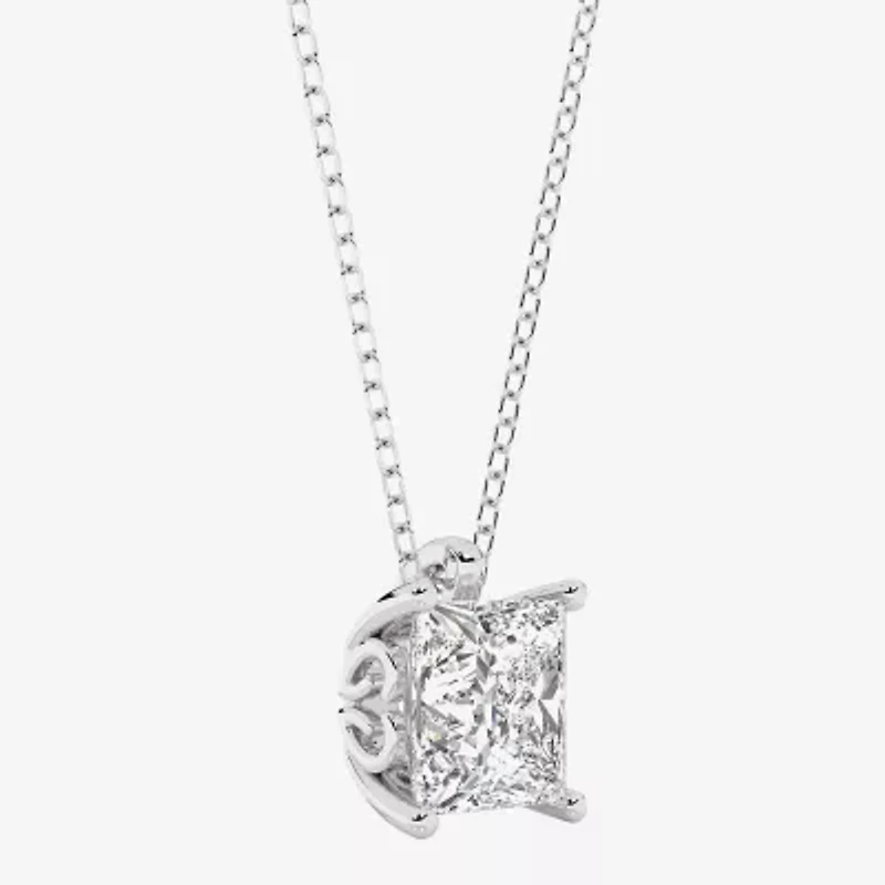 Grown Gorgeous (F, Vs2) Womens 2 1/4 CT. T.W. Lab-Grown Diamond 14K Gold or Platinum 18 Inch Princess Pendant Necklace