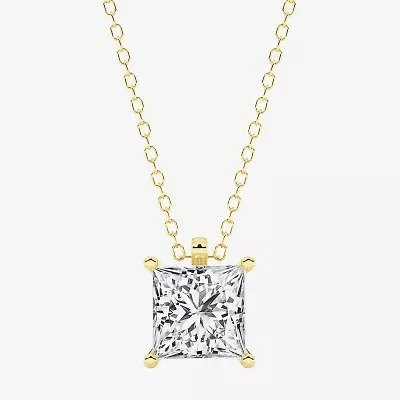 Grown Gorgeous (F, Vs2) Womens 2 1/4 CT. T.W. Lab-Grown Diamond 14K Gold or Platinum 18 Inch Princess Pendant Necklace