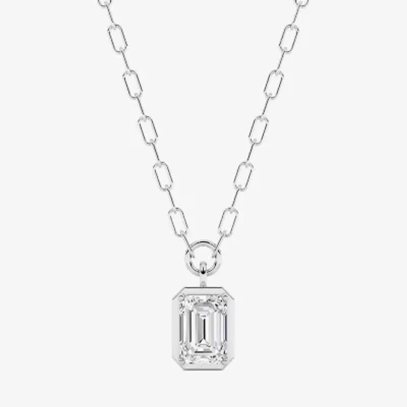 Grown Gorgeous (F, Vs2) Womens 1 3/4 CT. T.W. Lab-Grown Diamond 14K Gold 18 Inch Emerald-cut Pendant Necklace
