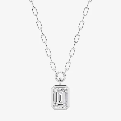 Grown Gorgeous (F, Vs2) Womens 1 3/4 CT. T.W. Lab-Grown Diamond 14K Gold 18 Inch Emerald-cut Pendant Necklace