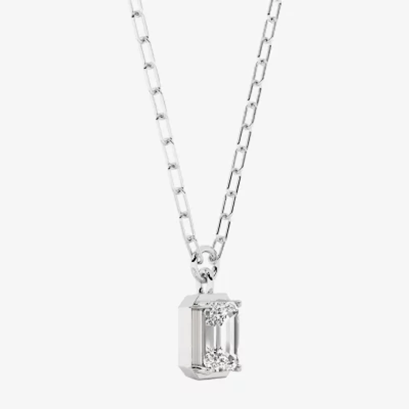 Grown Gorgeous (F, Vs2) Womens 1 3/4 CT. T.W. Lab-Grown Diamond 14K Gold 18 Inch Emerald-cut Pendant Necklace