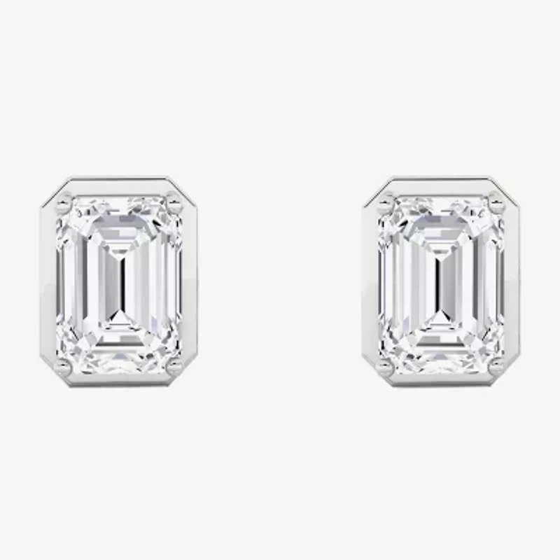Grown Gorgeous (F,Vs2) 2 1/4 CT. T.W. Lab-Grown Diamond 14K Gold 8.8mm Emerald-cut Stud Earrings