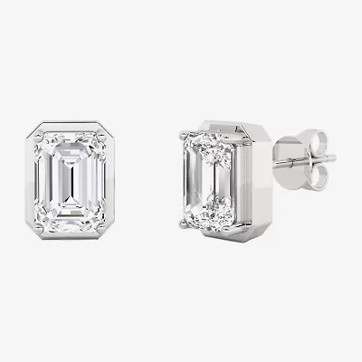 Grown Gorgeous (F,Vs2) 2 1/4 CT. T.W. Lab-Grown Diamond 14K Gold 8.8mm Emerald-cut Stud Earrings