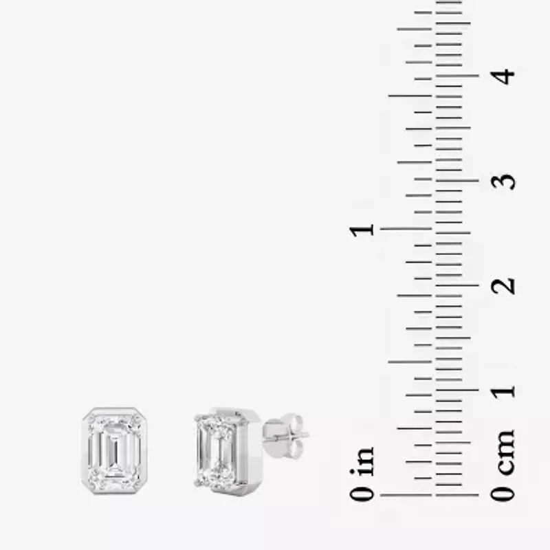 Grown Gorgeous (F,Vs2) 2 1/4 CT. T.W. Lab-Grown Diamond 14K Gold 8.8mm Emerald-cut Stud Earrings