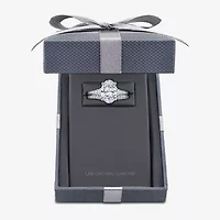 Grown Gorgeous (F, Vs2) Womens 3 5/8 Ct. T.W. Lab White Diamond 14K Gold or Platinum Oval Side Stone Bridal Set