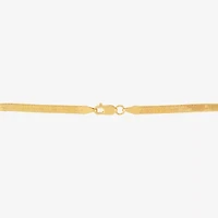 Made in Italy Womens 10K Gold 7.5 Inch Solid Herringbone Chain Bracelet