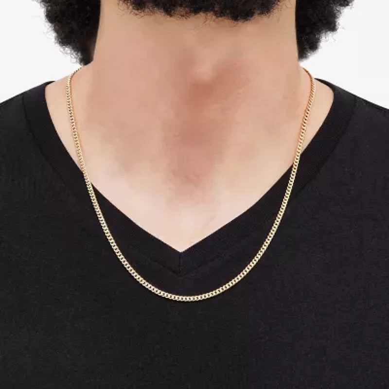 Made in Italy Unisex Adult 14K Gold 22 Inch Cuban Chain Necklace